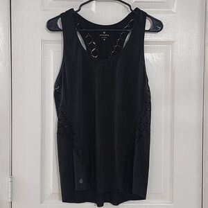 Athleta Black Laser Cut Racerback Tank Top - Size M